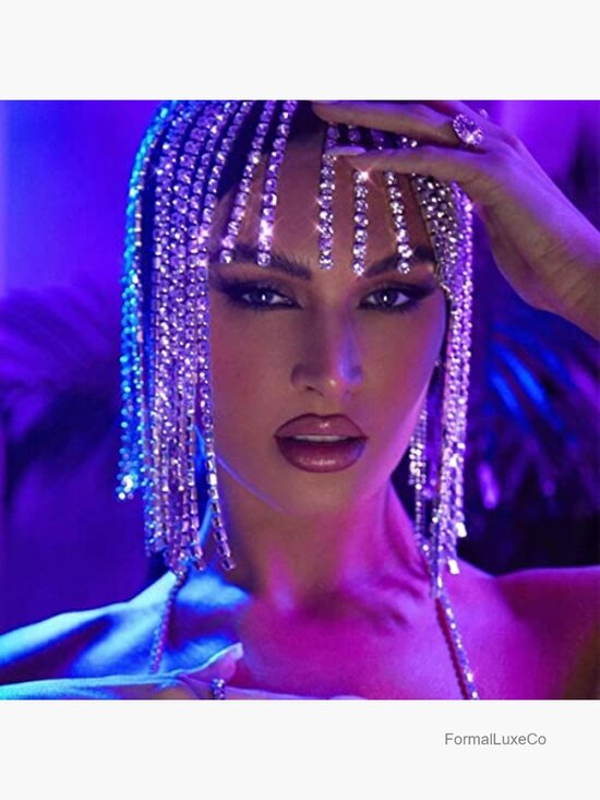 Flapper Crystal Head Chain Hair Accessory Rhinestone Cap Headpiece Wedding main image 4
